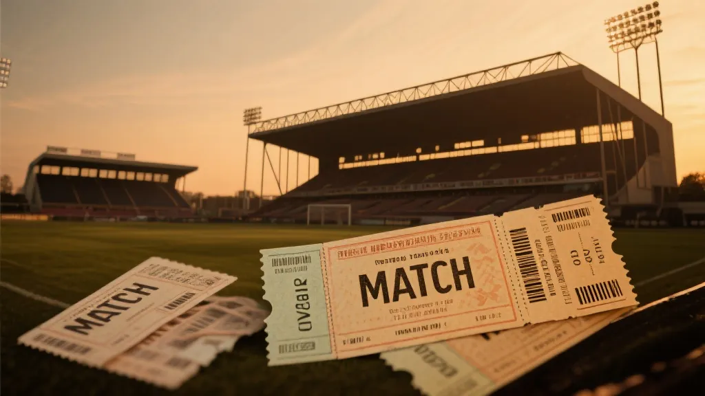 复古球票与现代球场剪影叠加,象征足球记忆的延续